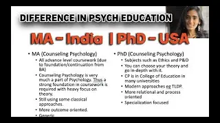 Differences in Psychology Education in USA and India - Coursework, Internship, Practicum, Culture