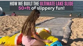 Making a MASSIVE Slip N SLIDE into a lake!