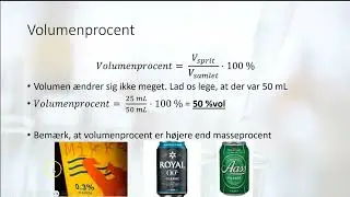 Sprit i vand: Volumenprocent og masseprocent