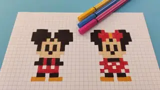 TUTO PIXEL ART - Comment dessiner Minnie et Mickey en pixel