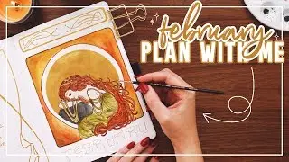PLAN WITH ME February 2020 Bullet Journal Set Up  |  Art Nouveau Inspired