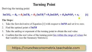 Introduction to Quadratic Modelling and Turning Point