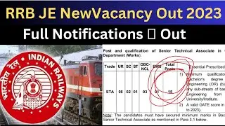 Big Update: RRB JE 2023 New Vacancy Notifications out | Junior Engineer Vacancy