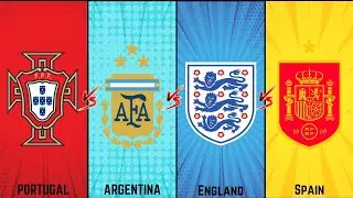 Comparison: Portugal vs Argentina vs England vs Spain | Who is better?