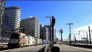 EC 140 "Hortobagy" from Zahony with 2 sleeping cars from Kyiv arriving at Wien Hbf