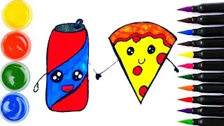How to draw Pepsi and a slice of pizza ?
