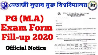 NSOU PG Exam Form Fill-up 2020 || PG Exam Form Fill-up Official Notice