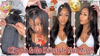 😽Tutorial: Clip-in Human Extensions For Halfuphalfdown! No Damage To Scalp! Ft.
