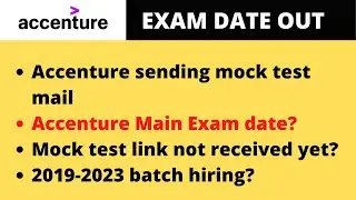 ACCENTURE EXAM DATE ANNOUNCED 2019 2023 BATCH | ACCENTURE OFFER LETTER | ACCENTURE JOINING DATE