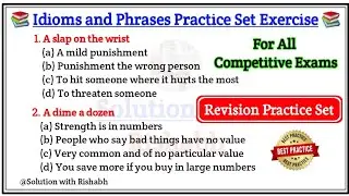 Most Important Idioms and Phrases | Idioms and Phrases for all competitive exams | Idioms & Phrases