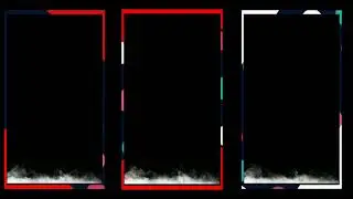 triple neon border frame and smoke effect | black screen template frame | black screen frame