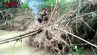 SURVIVAL PRIMITIVE bakar jagung dan air minum sehat