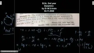 B Sc  2 Dynamics by Dr M S Arora 04 11 2020