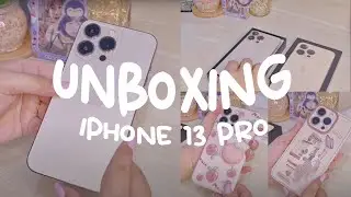 unboxing iPhone 13 Pro gold in late 2022 + chill & aesthetic & cute phone accessories 🍑 shopee haul