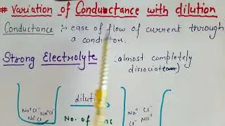 ELECTROCHEMISTRY |VARIATION OF CONDUCTANCE WITH DILUTION|NEET JEE HTET STET EXAMS
