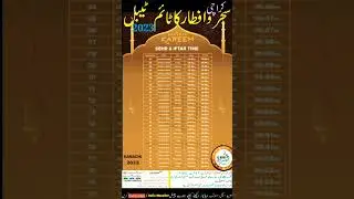 ramadan time table 2023 | sehri iftar time table 2023 | sehri iftar timing 2023 Karachi