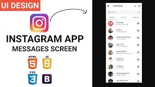 Instagram App UI Template - E05 - Messages Screen | HTML CSS BOOTSTRAP Speed Coding