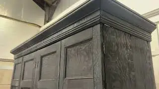 Large 19thC Ebonised English Oak Housekeepers Cupboard
