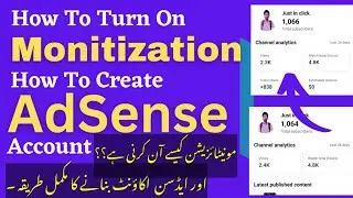 How to Turn on monitization | How to create AdSense account | How to apply for YouTube monitization