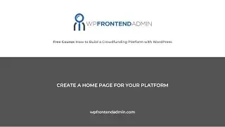 20- Build a Beautiful Homepage for your Crowdfunding Web App using Elementor