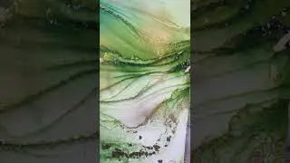 Green Abstract Painting #art #artshorts #alcoholink #fluidart