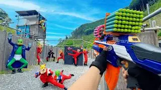Nerf War | Amusement Park Battle 85 (Nerf First Person Shooter)