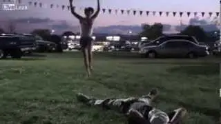 Gymnast Stomps This Dudes Nuts!