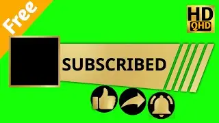 Golden YouTube Subscribe Button Green Screen ।। No Copyright #habibur_rahman