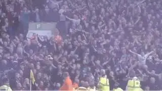 Aston Villa fans singing ALLEZ ALLEZ ALLEZ chant (LOUD) at Norwich