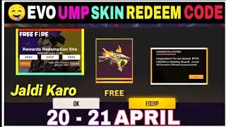 Free Fire Redeem Code Today 20 April | Evo Ump Skin Redeem Code | FF Redeem Code Today