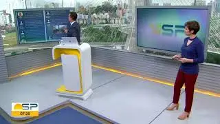 Rodrigo Bocardi e Gloria Vanique se estranham durante o 