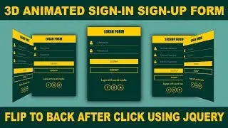 3D animated back flip login and sign up form - Using only jquery - no plugin