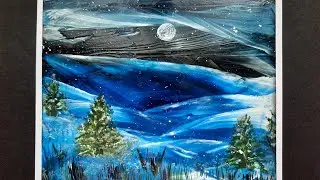 Рисую утюгом зимний пейзаж!. Материалы для энкаустики. Encaustic. Iron Works. #энкаустика
