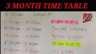 Last three months time table