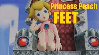 Princess Peach (Feet) wiggles her toes around for 2 minutes [3DFeetSoles]