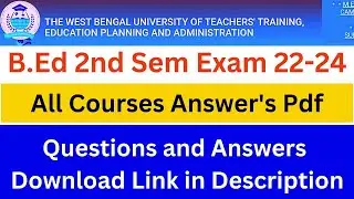 B.Ed 2nd Semester 2022-24 All Courses Suggestions Answers Pdf. B.ed 2nd Sem suggestion