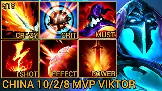 Viktor MVP S Rating 10/2/8 - China Server Wild Rift Season 18 New Build Best Tier By Tiarty