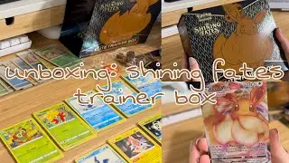 asmr pokemon shining fates trainer box unboxing