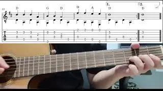 Old Macdonald Had A Farm - Easy Fingerstyle Guitar Playthrough Tutorial Lesson With Tabs