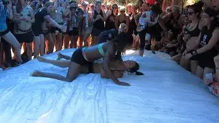 Lesbian Oil Wrestling!! |She got me naked|
