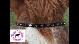 Easy hand stitched beaded paracord browband with cross pattern