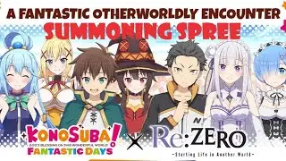 KONOSUBA: FANTASTIC DAYS Re:Zero Collab Banner walkthrough. Road to getting my Rem summoning spree~~