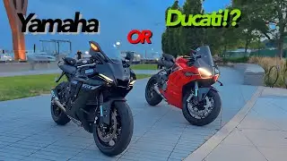 2024 Yamaha R1 and 2023 Ducati Panigale V4 tear up the streets! | Ducati V4 | Yamaha R1