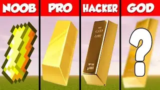 Minecraft Gold Ingot PIXEL ART CHALLENGE - NOOB vs PRO vs HACKER vs GOD