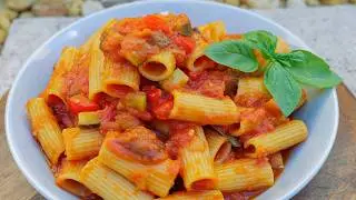 How to Make VEGETARIAN PASTA SAUCE Like an Italian 🍆🇮🇹🍝Rigatoni all' Ortolana