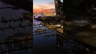 Docklands at dusk (drone)