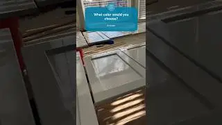 Freshly painted cabinet doors | Sherwin Williams Gallery Series | Graco Sprayer #painting #kitchen