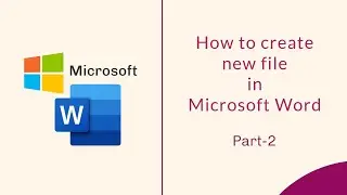 How to create a new file in Microsoft Word||create a new blank document || Microsoft word || MS-Word