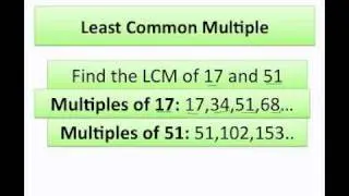 How to find the Least Common Multiple