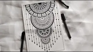 How to Draw Mandala Art || Semi-Circle Mandala || How to draw Mandala for Beginners | Easy mandala